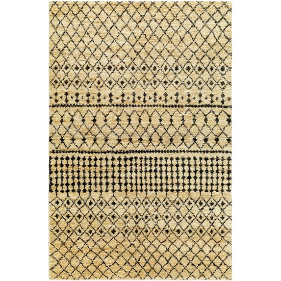 BoutiqueRugs Aziza Bohemian, Transitional Area Rug - Straw, Black White, Multi Brown - 2' x 3'