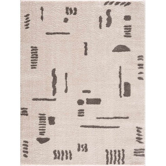 BoutiqueRugs Azriel Contemporary Area Rug - Machine Washable - Peach, Charcoal - 5'3" x 7'