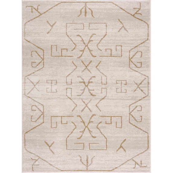 BoutiqueRugs Azzan Farmhouse Area Rug - Cream, Gold - 5'3" x 7'