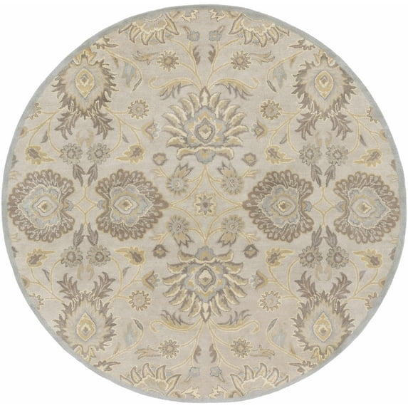 BoutiqueRugs Baileyton Traditional Area Rug - Pale Blue, Taupe, Tan - 6' Round
