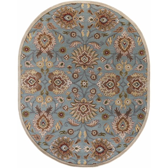 BoutiqueRugs Bannock Traditional Area Rug - Medium Gray, Tan, Dark Red - 6' x 9'