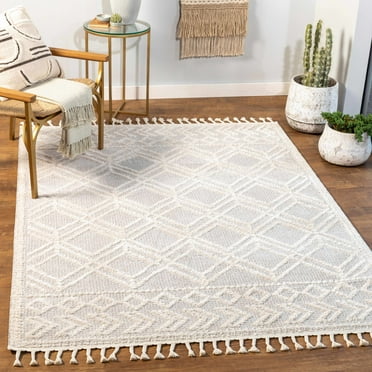 Boutique Rugs Bansalan Bohemian, Transitional Area Rug - Medium Gray, Cream - 18" x 18" Sample