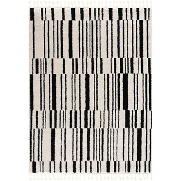BoutiqueRugs Bansi Farmhouse Area Rug - Bone, Black - 2' x 3'