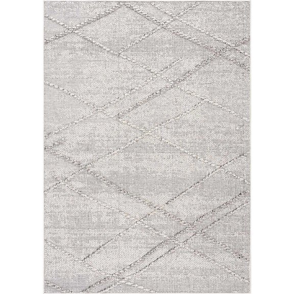 BoutiqueRugs Baqer Farmhouse Area Rug - Outdoor Safe - Beige, Taupe - 5' x 7'