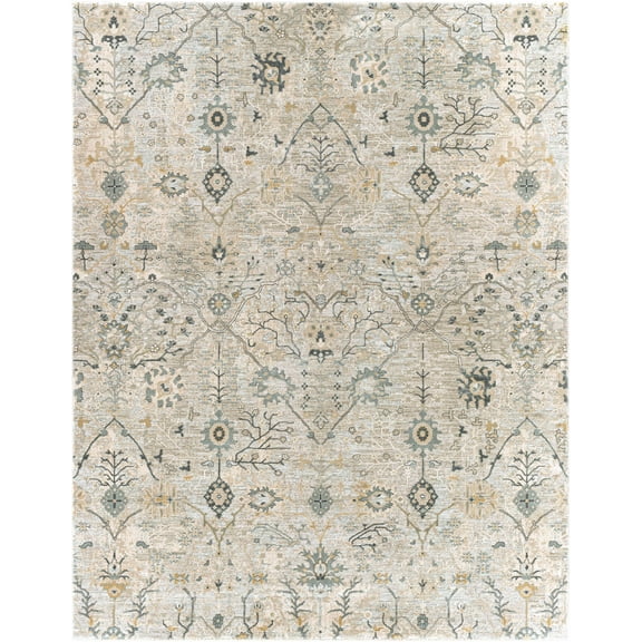 BoutiqueRugs Barkisland Traditional Area Rug - Medium Gray, Peach, Taupe - 2' x 2'11"