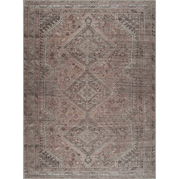 BoutiqueRugs Barny Traditional Area Rug - Machine Washable - Light Brown, Orange, Cream - 2' x 2'11"