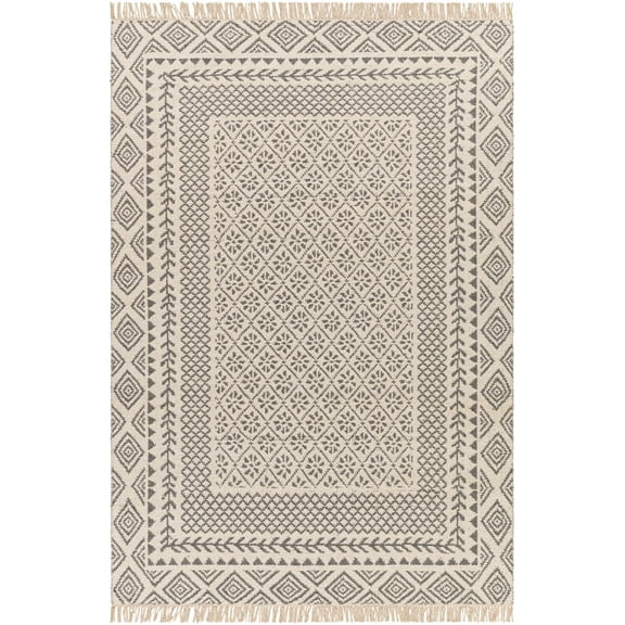 BoutiqueRugs Bayou Bohemian, Transitional Area Rug - Bone, Dark Gray, Cloud Gray - 2' x 3'