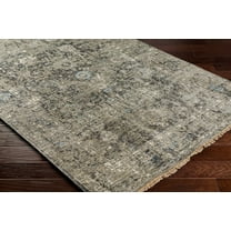 BoutiqueRugs Becerril Traditional Area Rug - Charcoal, Iceblue, Gray - 18" x 18" Sample