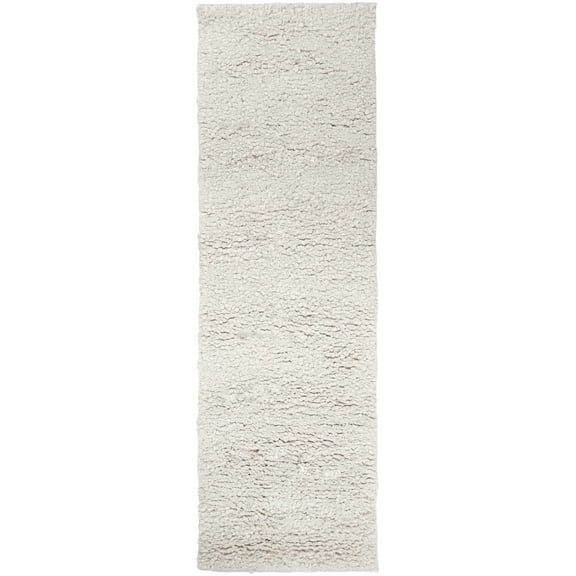 BoutiqueRugs Bedias Shags Runner Rug - Cream - 2'6" x 8' Runner