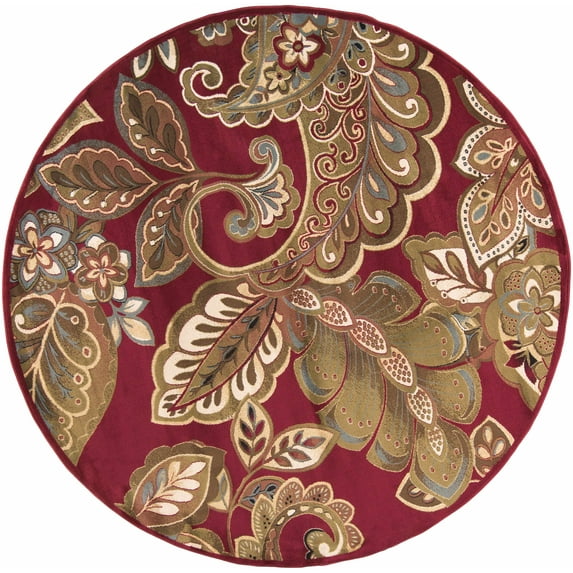 BoutiqueRugs Beedeville Traditional Floral Area Rug - Oriental Patterned Carpet for Living Room, Bedroom - Rust, Sage, Cream - 7'10" Round