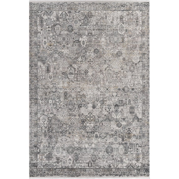 BoutiqueRugs Bellara Traditional Area Rug - Gray, Light Gray, Charcoal - 7'10" x 11'2"