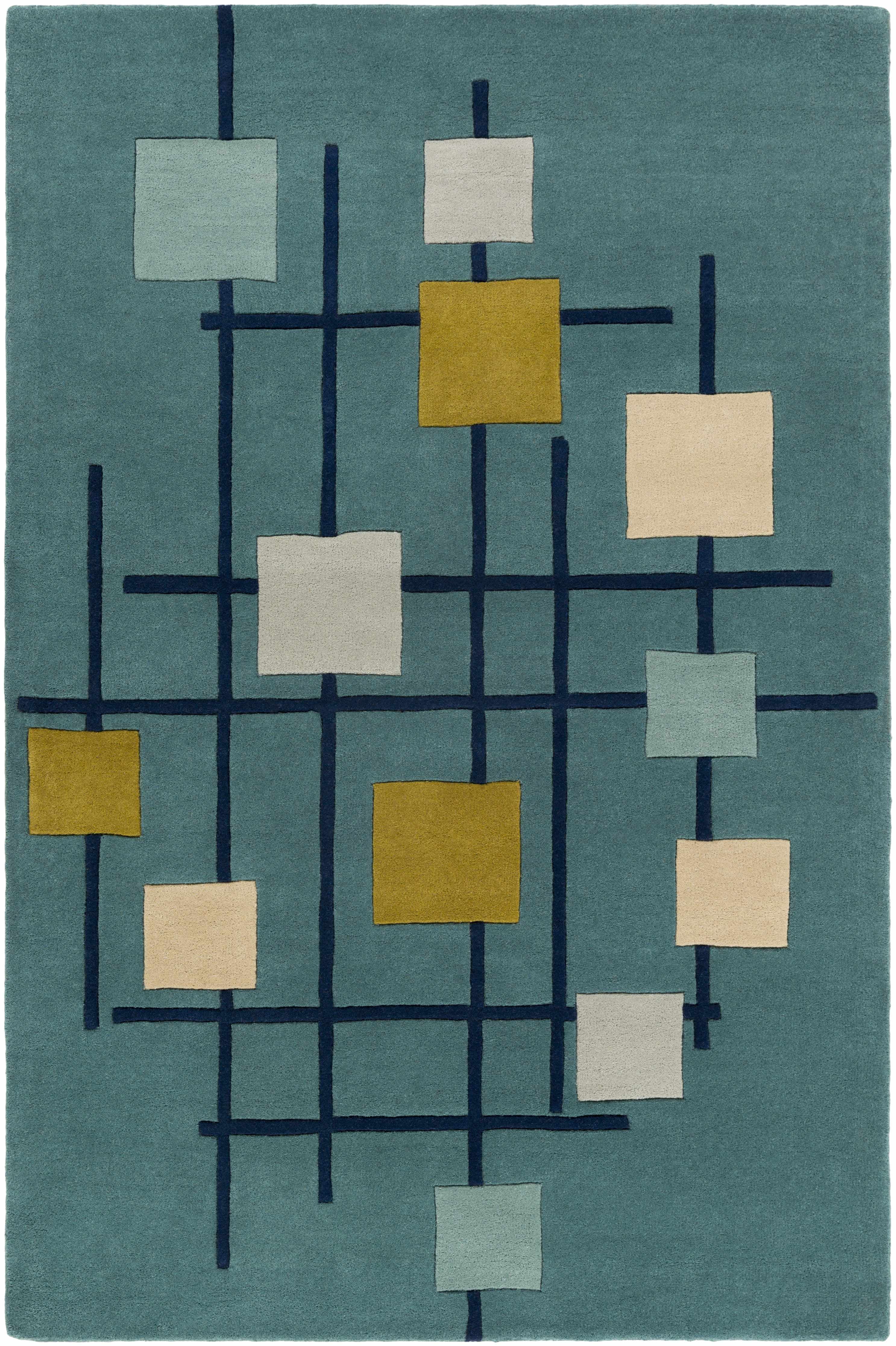 BoutiqueRugs Bellvue Contemporary Area Rug - Sage, Navy, Light Sage - 2 ...