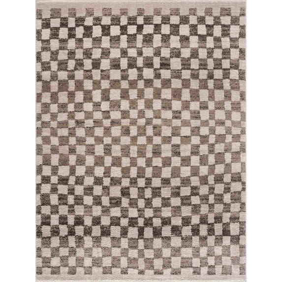 BoutiqueRugs Benjy Farmhouse Area Rug - Cream, Charcoal - 7'10" x 10'