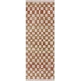 thumbnail image 1 of BoutiqueRugs Benjy Modern Checkered Runner Rug - Contemporary Geometric Carpet for Hallway, Kids Room, Nursery - Cream, Somon, Rust - 2'7" x 7'3" (2x8), 1 of 11