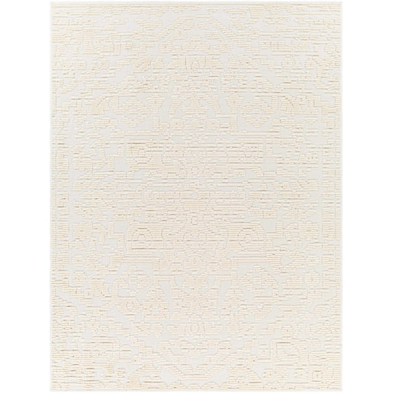 BoutiqueRugs Beren Traditional, Transitional Area Rug - Machine Washable - White, Off White - 5' x 7'2"