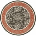 thumbnail image 1 of BoutiqueRugs Berryman Traditional Area Rug - Outdoor Safe - Black, Beige, Dark Red - 7'3" Round, 1 of 12