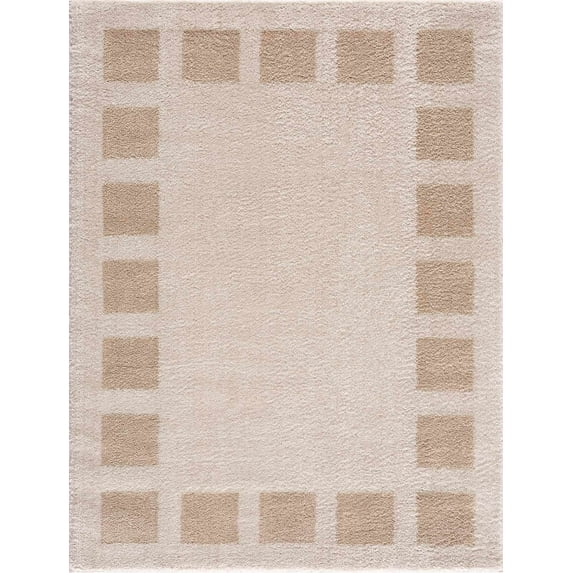 BoutiqueRugs Beynon Contemporary Area Rug - Machine Washable - Peach, Beige - 5'3" x 7'