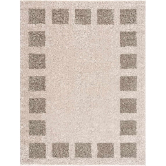 BoutiqueRugs Beynon Contemporary Area Rug - Machine Washable - Peach, Medium Gray - 5'3" x 7'