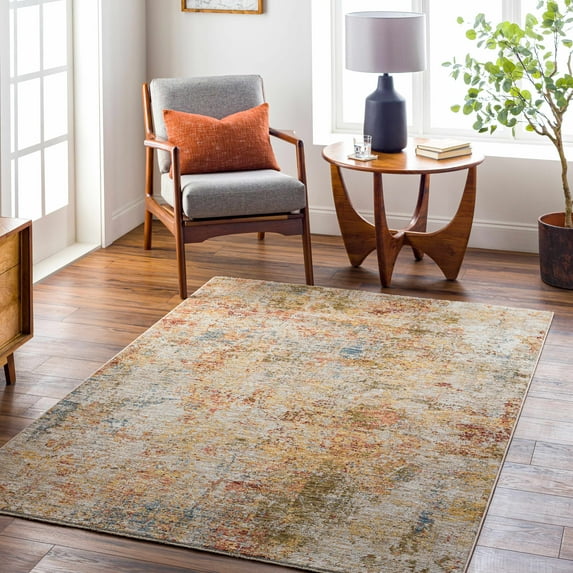 Boutique Rugs Bice Contemporary Area Rug - Tan, Sage, Mustard - 18" x 18" Sample