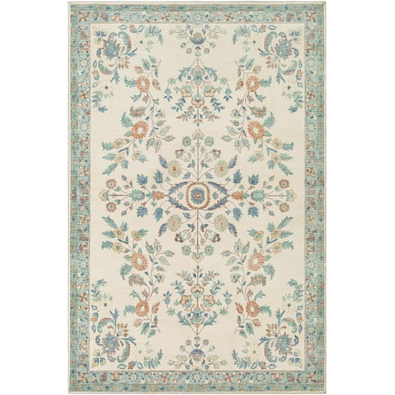 BoutiqueRugs Bilsdale Traditional Area Rug - Cream, Burnt Orange, Blue - 2'7" x 4'