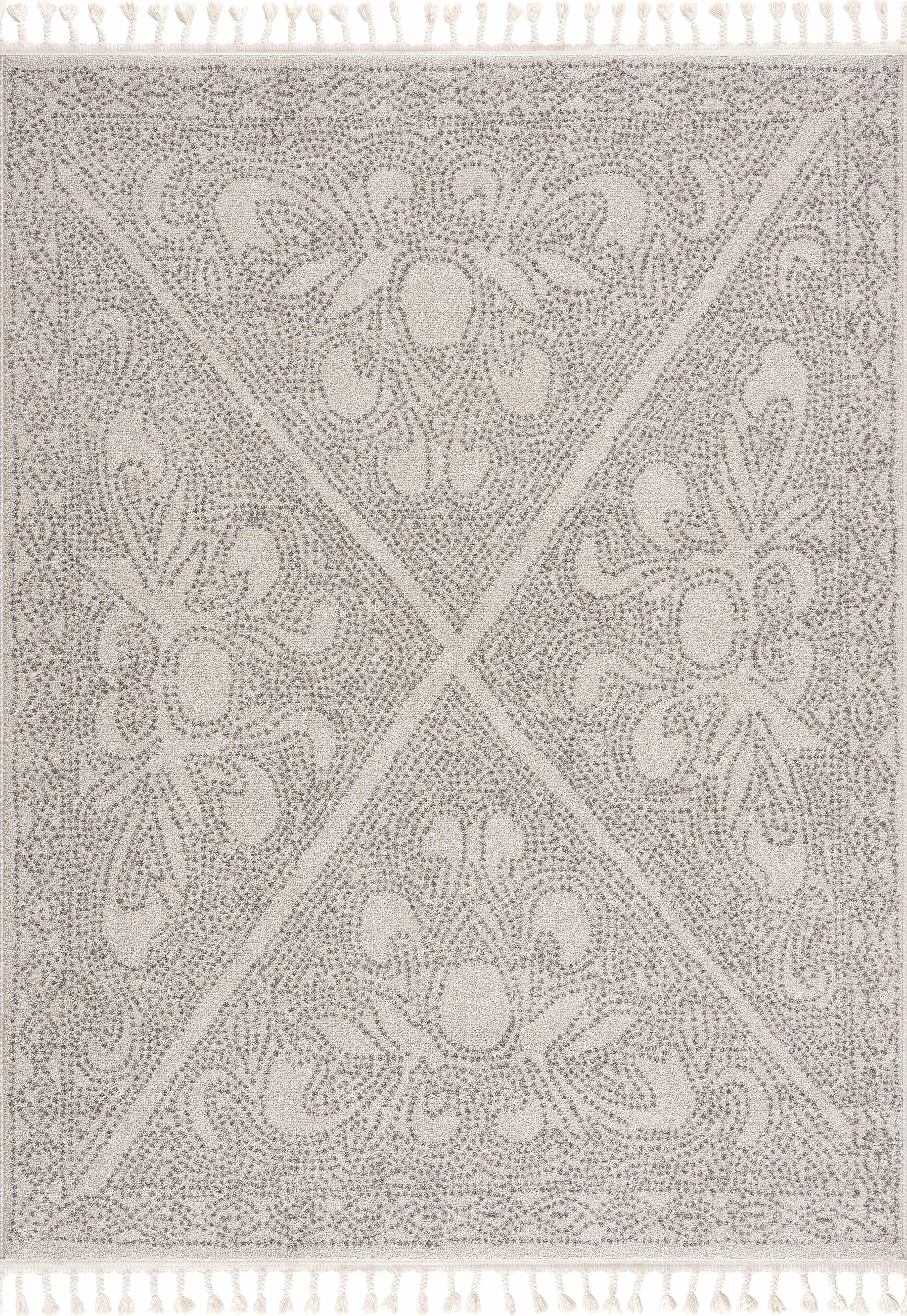 BoutiqueRugs Birdwoody Contemporary, Farmhouse Area Rug - Beige, Cream, Dark Red - 7'10" x 10'