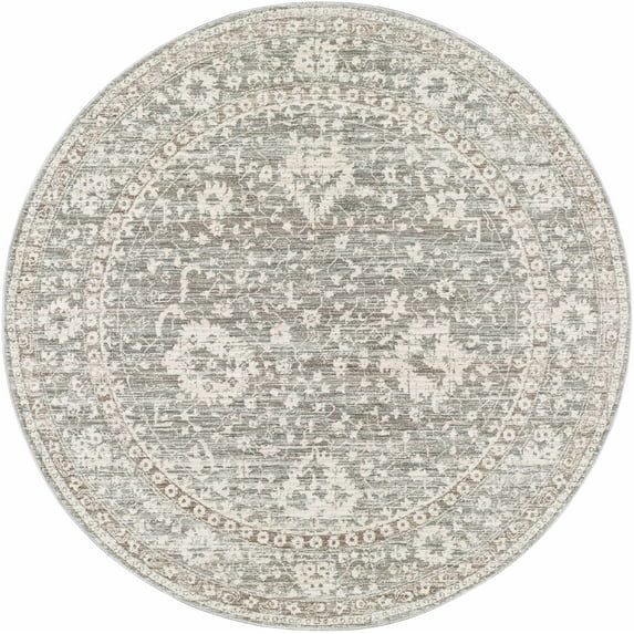 BoutiqueRugs Bisbin Traditional Area Rug - Light Sage, Pale Blue, Light Gray - 7'10" Round