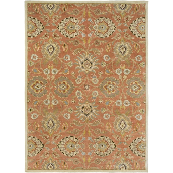 BoutiqueRugs Black Traditional Area Rug - Burnt Orange, Camel, Beige - 5' x 8'