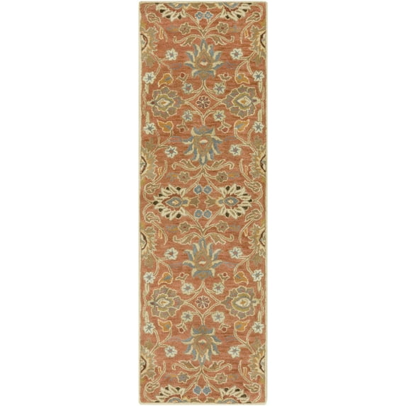 BoutiqueRugs Black Traditional Runner Rug - Burnt Orange, Camel, Beige - 3' x 12' Runner