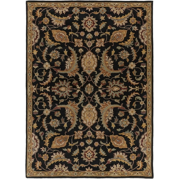 BoutiqueRugs Blomkest Traditional Area Rug - Black, Camel, Beige - 6' x 9'
