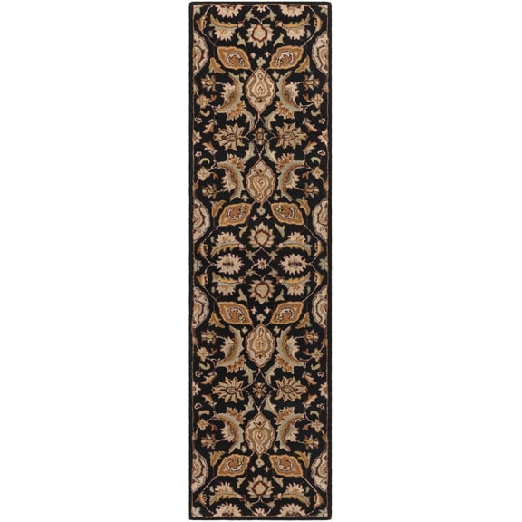 BoutiqueRugs Blomkest Traditional Runner Rug - Black, Camel, Beige - 2'3" x 8' Runner
