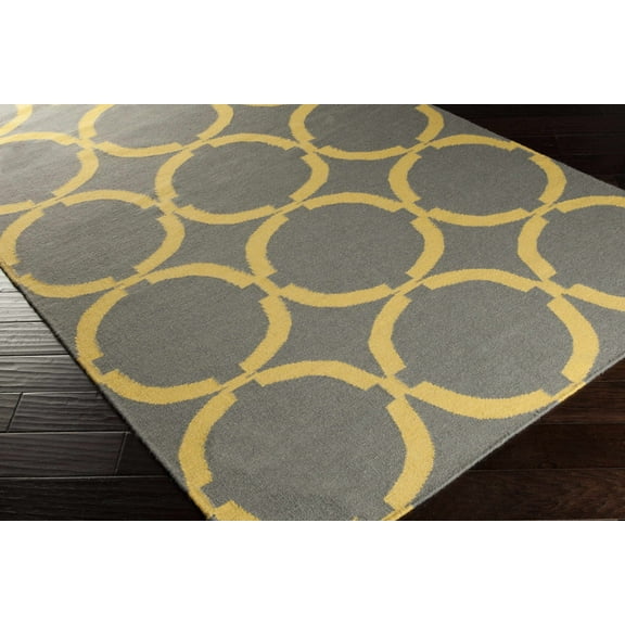 Boutique Rugs Bloomer Transitional Runner Rug - Gray, Mustard - 2'6" x 8' Runner