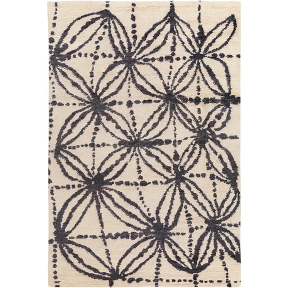BoutiqueRugs Bonnyman Bohemian/Global Area Rug - Black, Ivory, Medium Gray - 8' x 10'