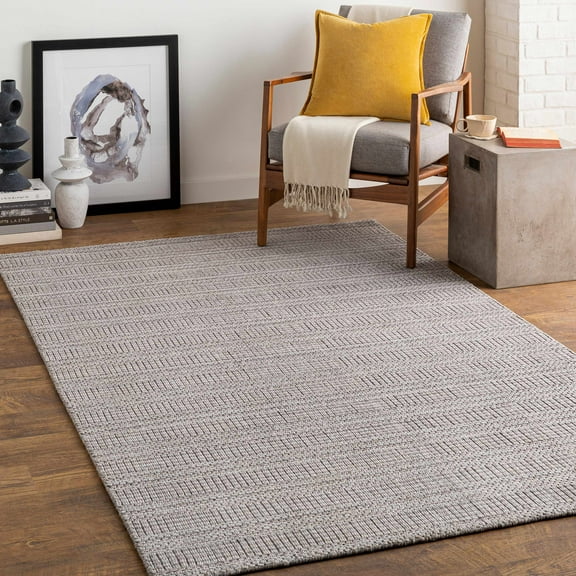 BoutiqueRugs Borobridge Contemporary Area Rug - Dark Brown, Beige, Gray - 18" x 18" Sample