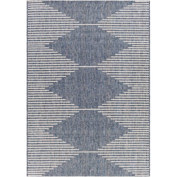 BoutiqueRugs Bourton Bohemian, Transitional Area Rug - Outdoor Safe - Navy, Pale Blue, Off White - 2' x 2'11"