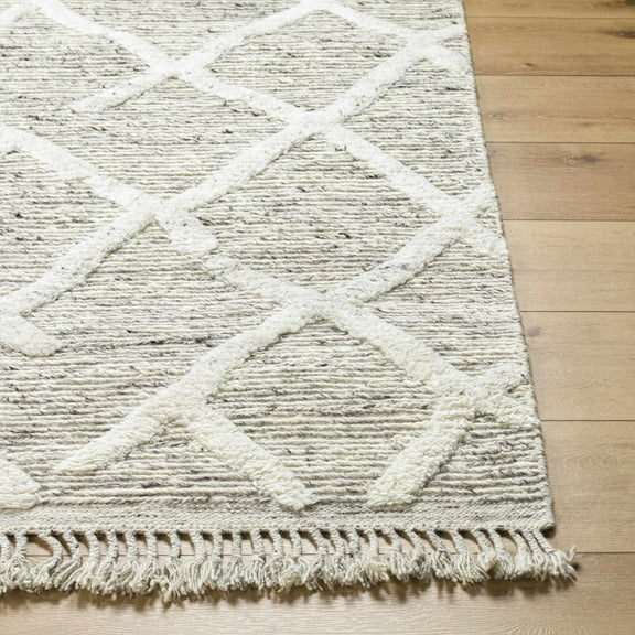 BoutiqueRugs Brian Bohemian, Transitional Area Rug - Slate Blue, Beige, Black - 18" x 18" Sample