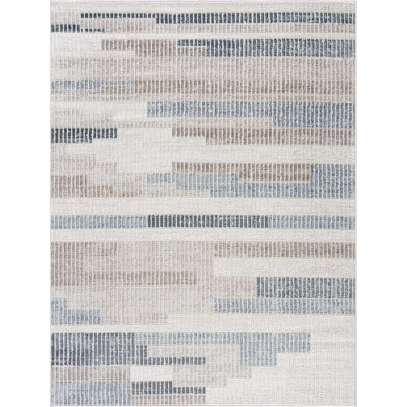 BoutiqueRugs Brisa Farmhouse Area Rug - Gray, Blue - 4' x 6'