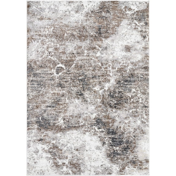 BoutiqueRugs Britta Contemporary Area Rug - Light Gray, Medium Brown, Ivory - 18" x 18" Sample