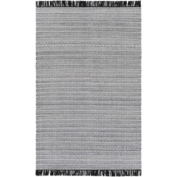BoutiqueRugs Brockman Contemporary Area Rug - Light Slate, Black, Off White - 8' x 10'