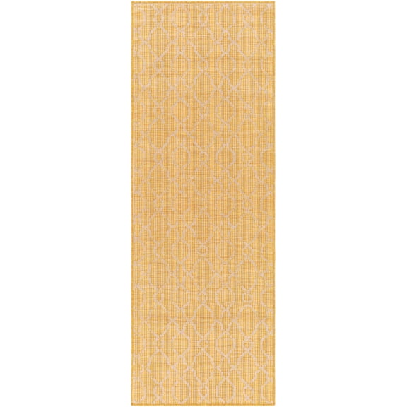 BoutiqueRugs Brocton Traditional Runner Rug - Outdoor Safe - Mustard - 2'6" x 7'3" Runner