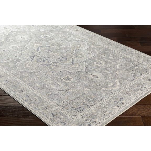 Boutique Rugs Brodhead Traditional Area Rug - Taupe, Dark Pink, PaleBlue - 18" x 18" Sample