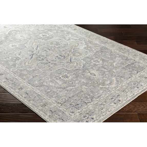 Boutique Rugs Brodhead Traditional Area Rug - Taupe, Dark Pink, PaleBlue - 18" x 18" Sample