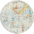 thumbnail image 1 of BoutiqueRugs Buliok Contemporary Medium Pile Area Rug - Teal, Pale Blue, Rust - 7'10" Round, 1 of 11