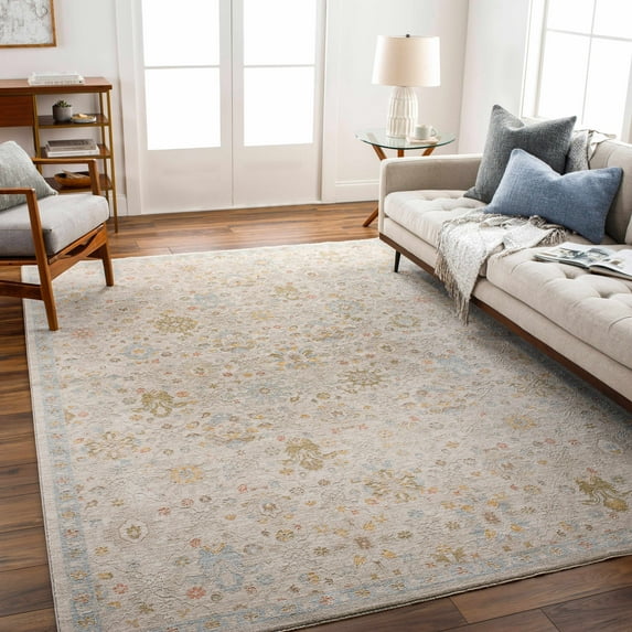 Boutique Rugs Burcu Traditional Area Rug - MediumGray, Taupe, LightOlive - 18" x 18" Sample