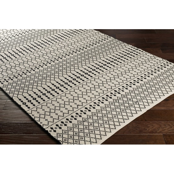 Boutique Rugs Cabinuangan Handmade Rustic Cotton Runner Rug - Black, Beige - 2'6" x 8' Runner