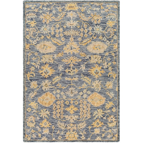 BoutiqueRugs Cagwait Traditional Area Rug - Navy, Denim, Dark Red - 2' x 3'