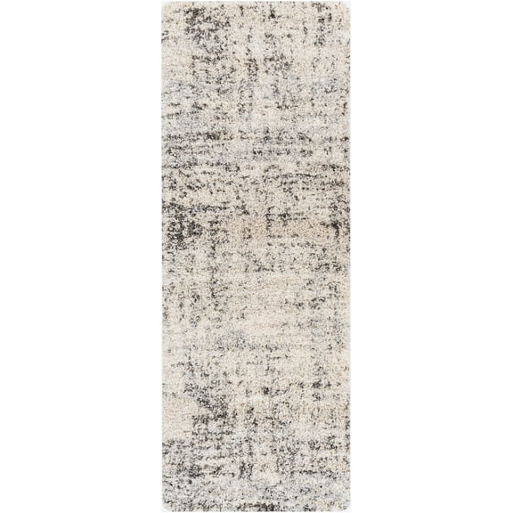BoutiqueRugs Calsib Contemporary Runner Rug - Black, Peach, Light Gray - 2'7" x 7'3" Runner