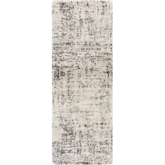 BoutiqueRugs Calsib Contemporary Runner Rug - Black, Peach, Light Gray - 2'7" x 7'3" Runner