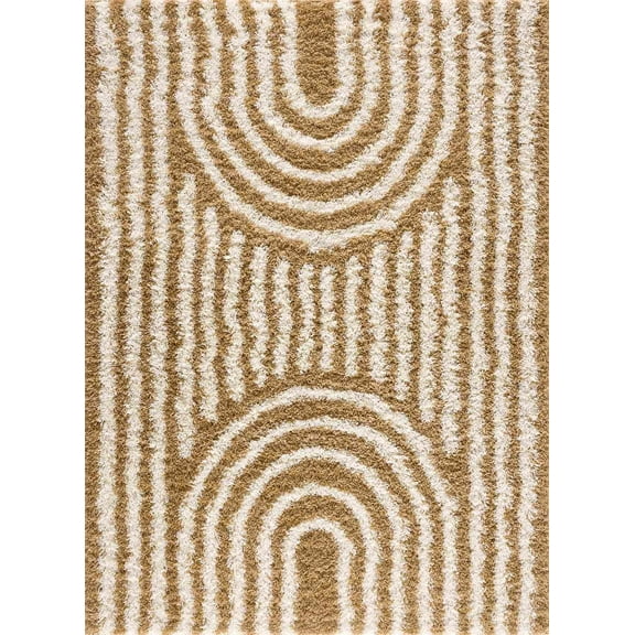 BoutiqueRugs Calup Bohemian, Transitional Area Rug - Camel, Ivory - 5'3" x 7'3"