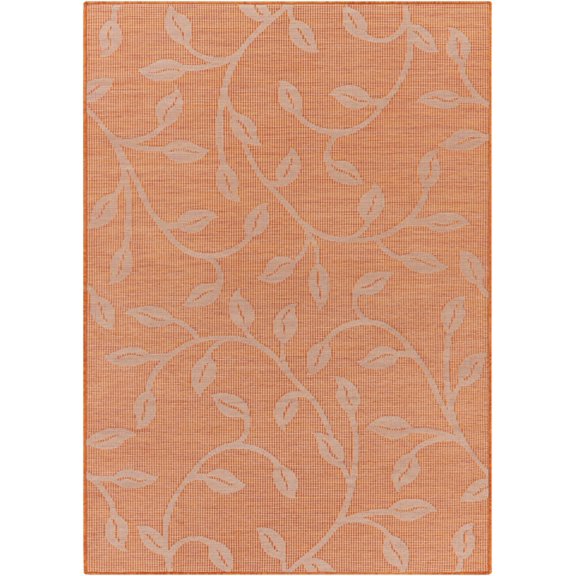 BoutiqueRugs Calwell Traditional Area Rug - Outdoor Safe - Orange - 7'8" x 10'
