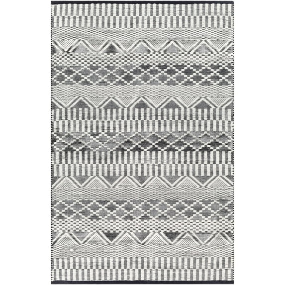 BoutiqueRugs Carly Contemporary Area Rug - Ivory, Black - 27" x 45"